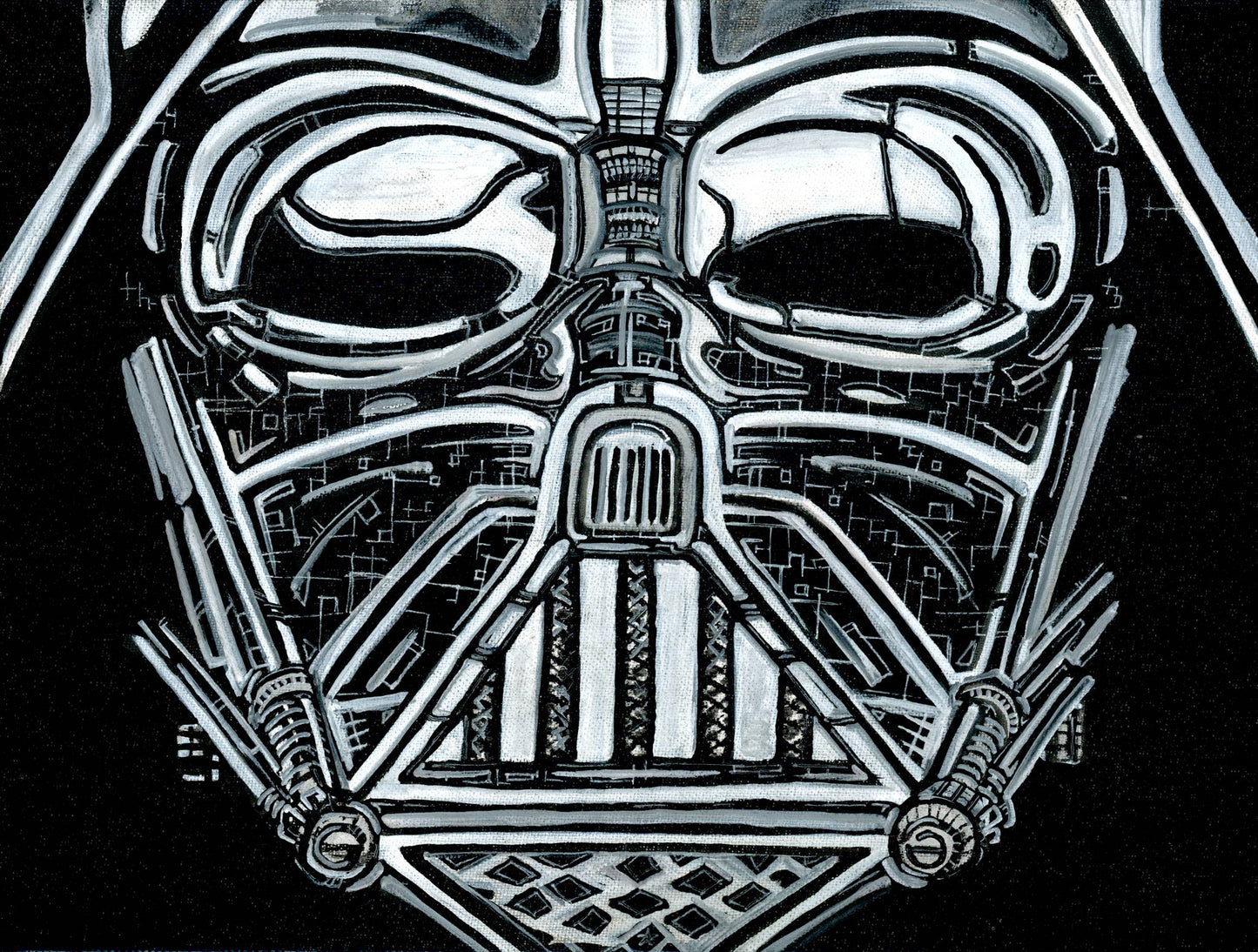 Darth Vader B&W — psychedelic art print by Cory Austin Lowe