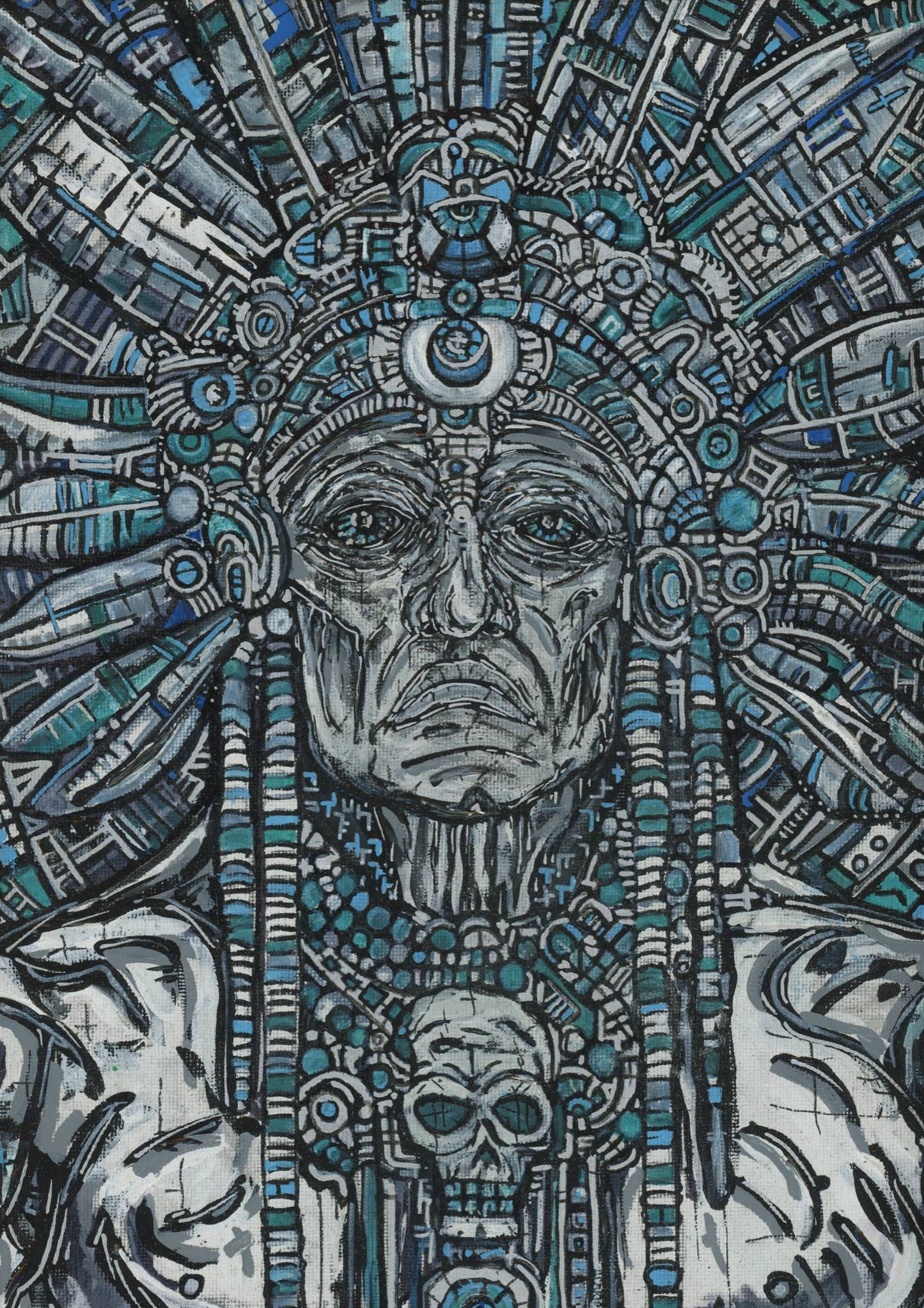 Native Chief Billions — psychedelic art print by Cory Austin Lowe