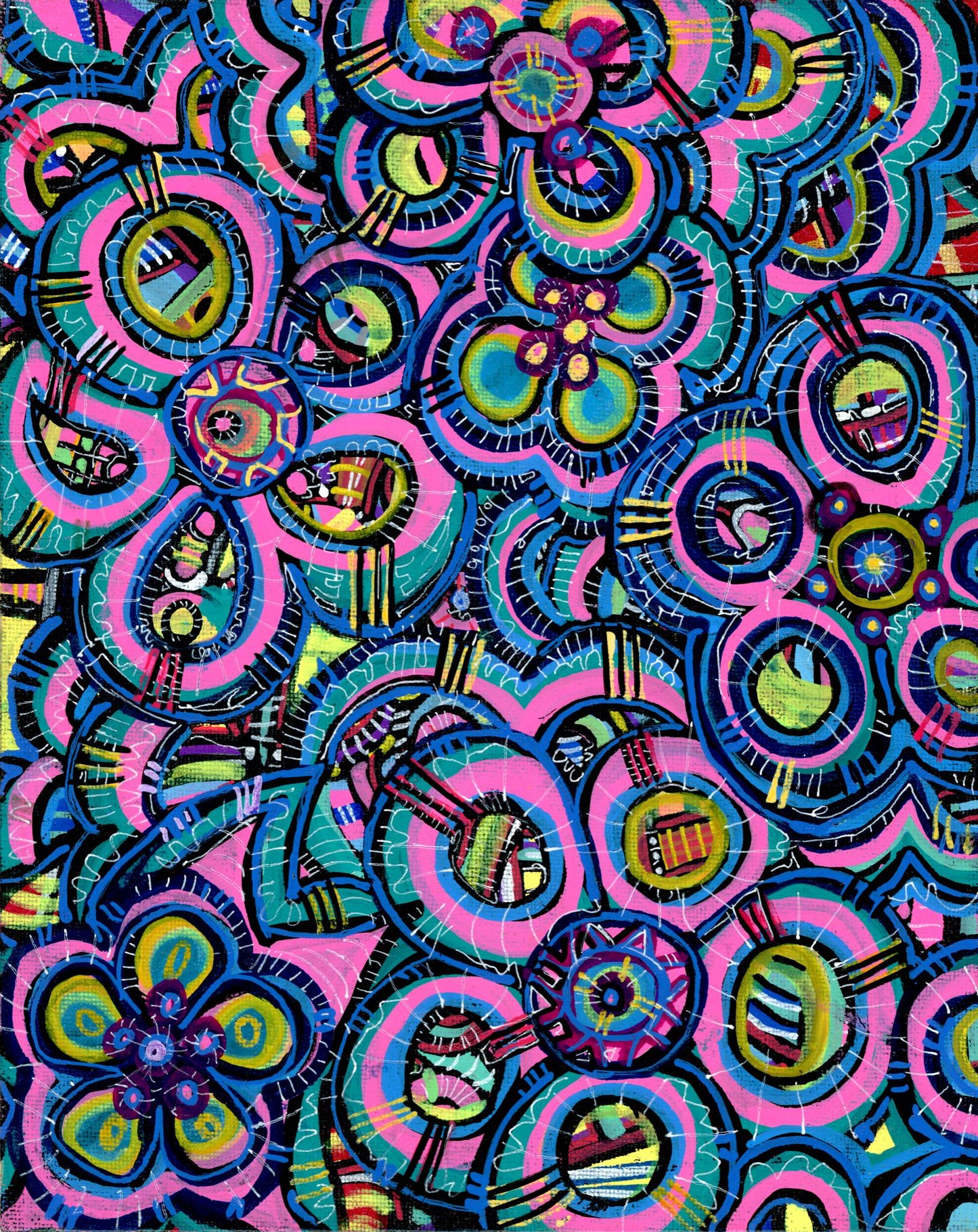 Pink Bubbles Misfit — psychedelic art print by Cory Austin Lowe