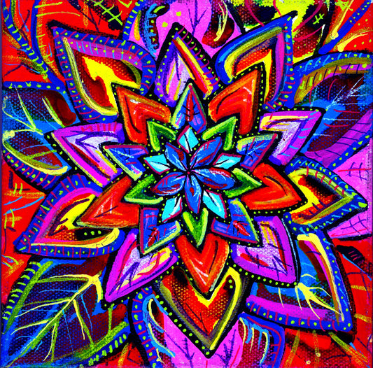 Kailid Flower — kaleidoscopic psychedelic flower art print by Cory Austin Lowe