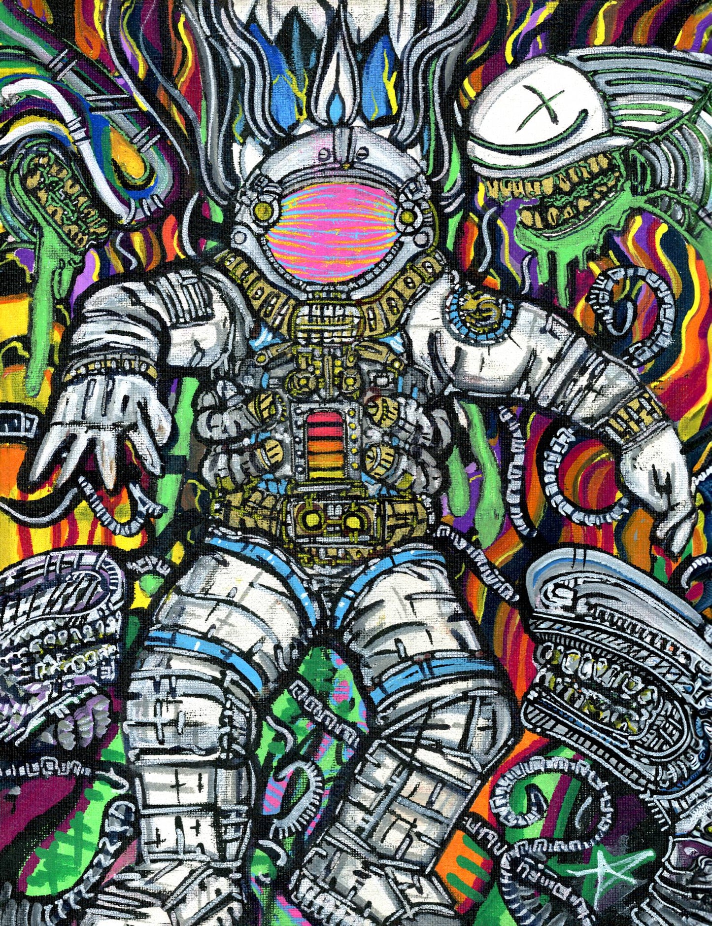 Astronaut Bad Trip — psychedelic art print by Cory Austin Lowe