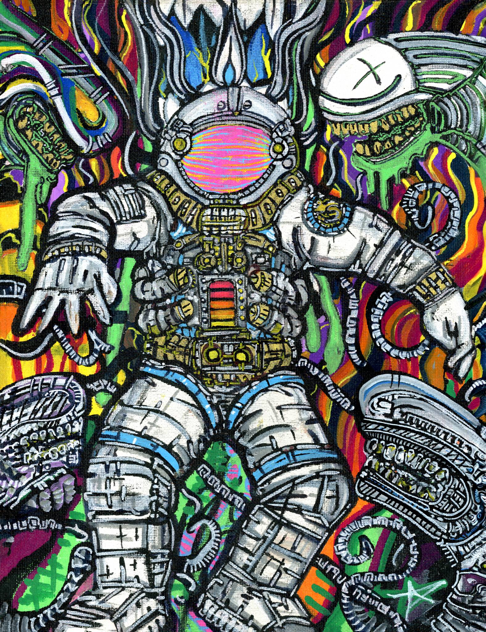 Astronaut Bad Trip — psychedelic art print by Cory Austin Lowe