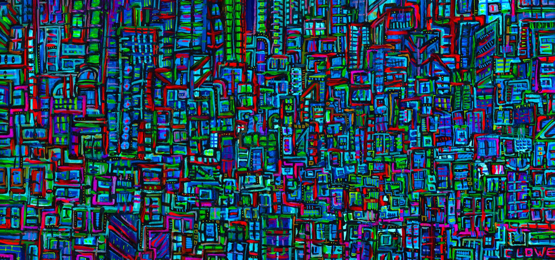 Tokyo Digital — psychedelic art print by Cory Austin Lowe