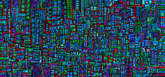 Tokyo Digital — psychedelic art print by Cory Austin Lowe