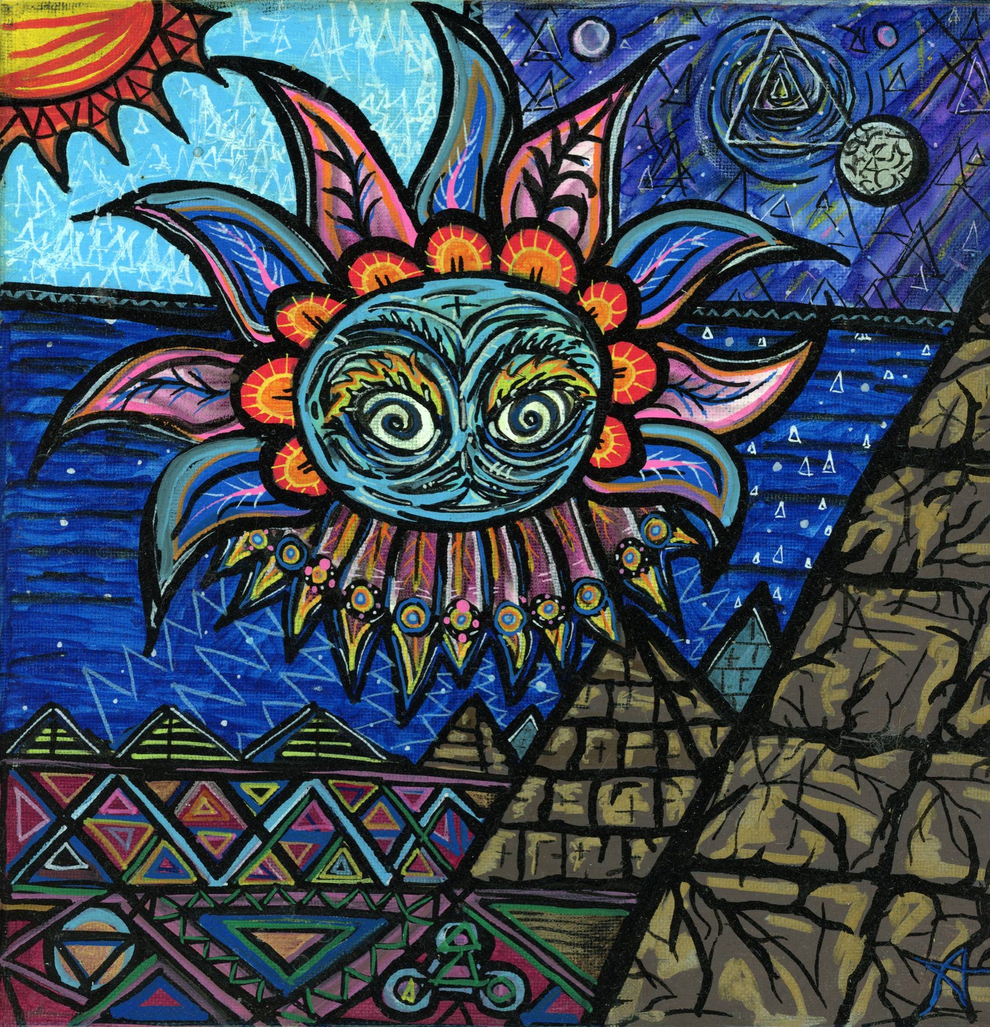 Egypt Sun God — psychedelic art print by Cory Austin Lowe