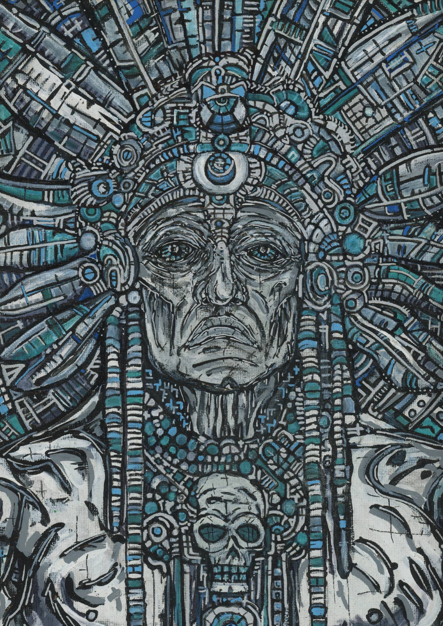 Native Chief Billions — psychedelic art print by Cory Austin Lowe