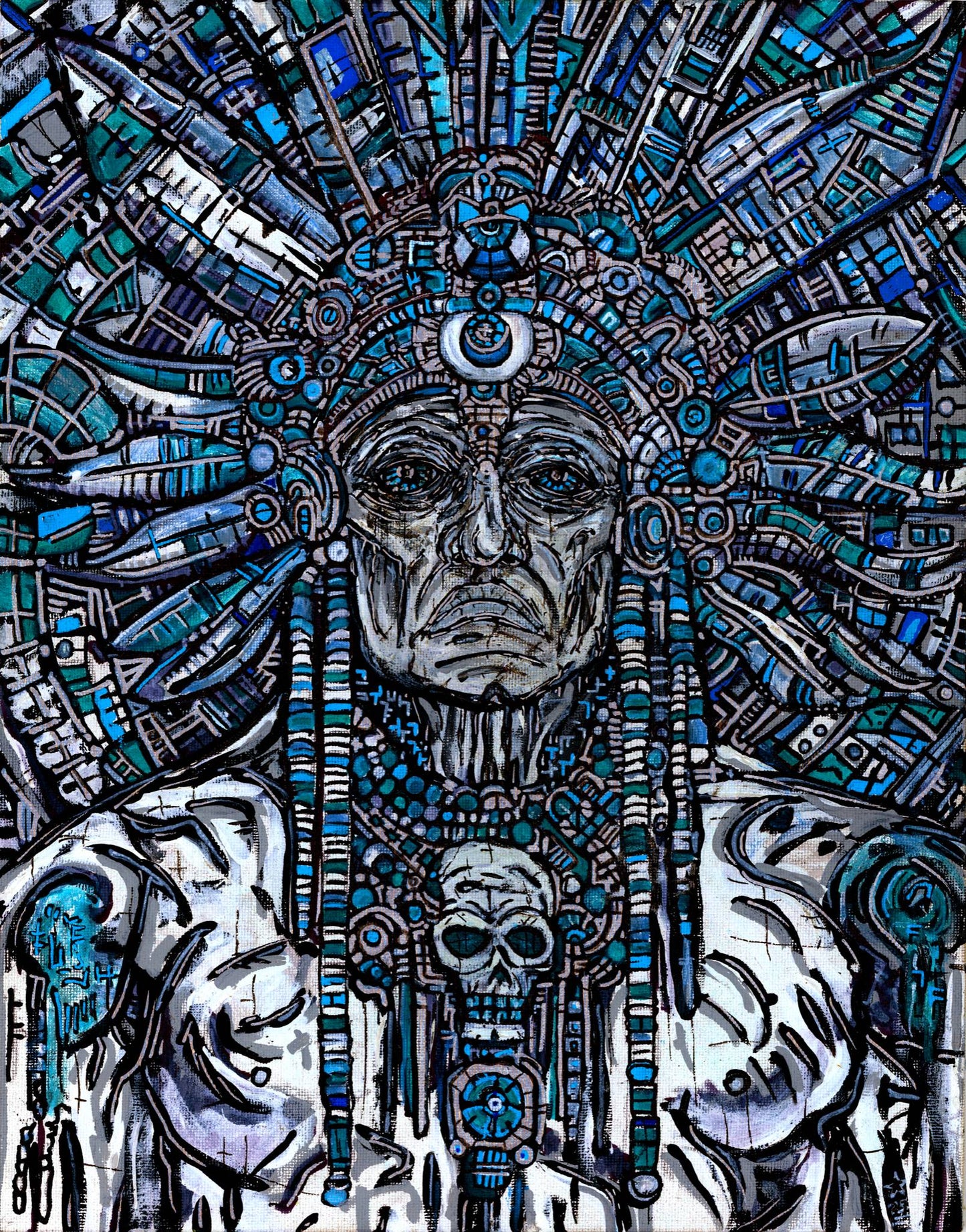Native Chief — psychedelic art print by Cory Austin Lowe