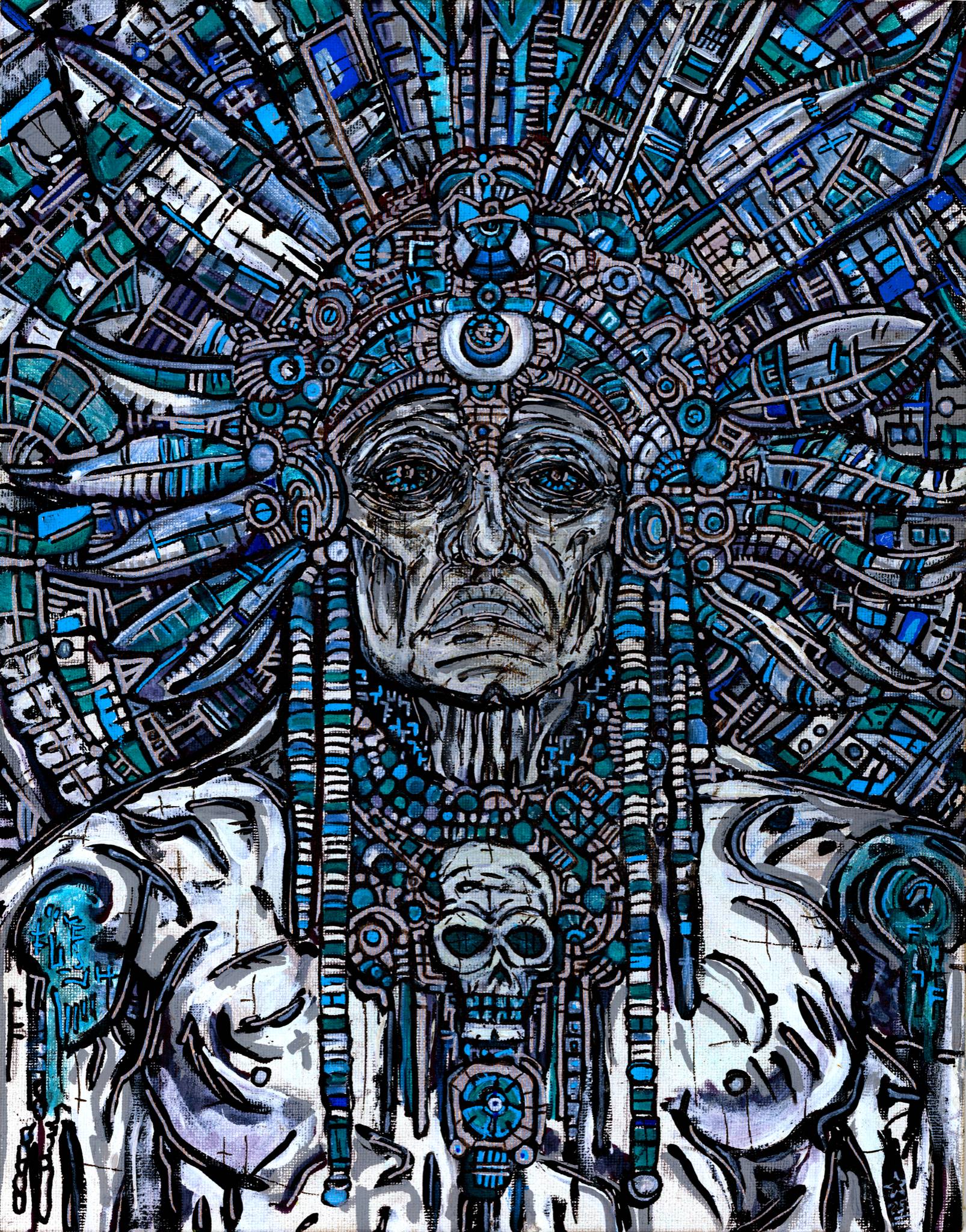 Native Chief — psychedelic art print by Cory Austin Lowe