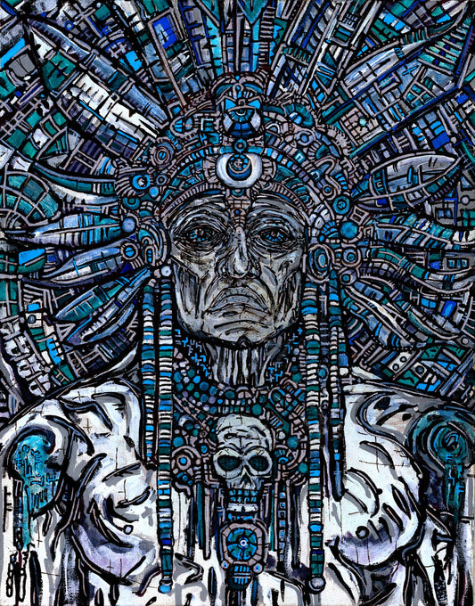 Native Chief — psychedelic art print by Cory Austin Lowe